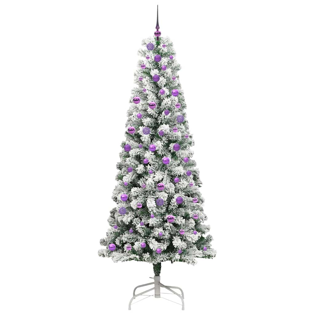 Umělý Skládací Vánoční Strom Zelená A Bílá 240 Cm