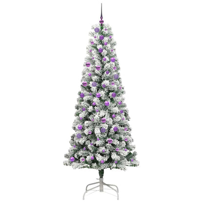 Umělý Skládací Vánoční Strom Zelená A Bílá 240 Cm