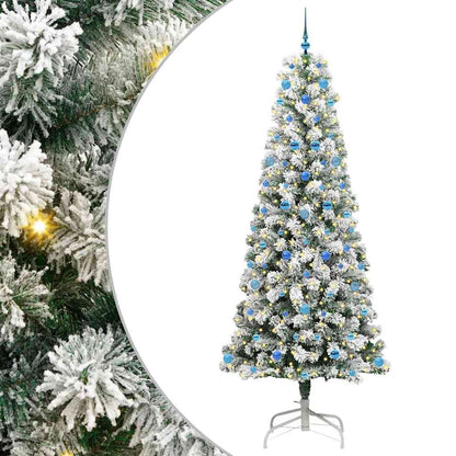 Umělý Skládací Vánoční Strom Zelená A Bílá 240 Cm