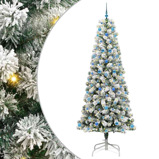Umělý Skládací Vánoční Strom Zelená A Bílá 240 Cm