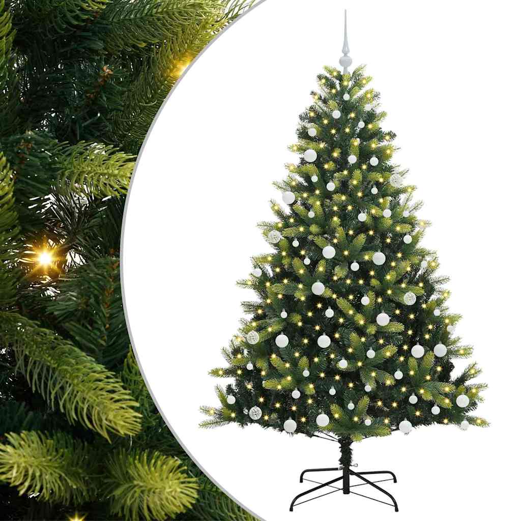 Umělý Skládací Vánoční Stromeček 300 Led Zelená Pvc A Pe