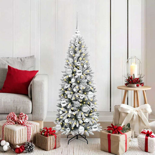 Umělý Vánoční Stromeček Bílá 120 Cm Pvc, Plast, Ocel A Pe