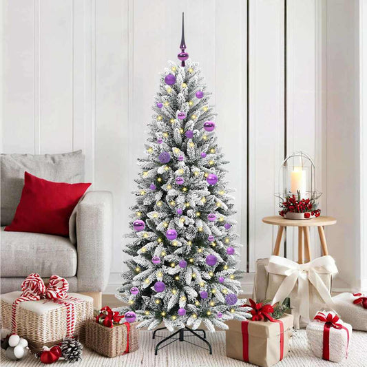 Umělý Vánoční Stromeček Bílá 150 Cm Pvc, Plast, Ocel A Pe