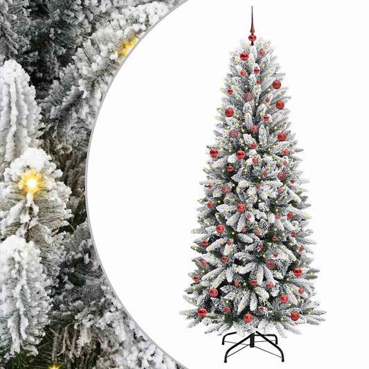 Umělý Vánoční Stromeček Bílá 210 Cm Pvc, Plast, Ocel A Pe