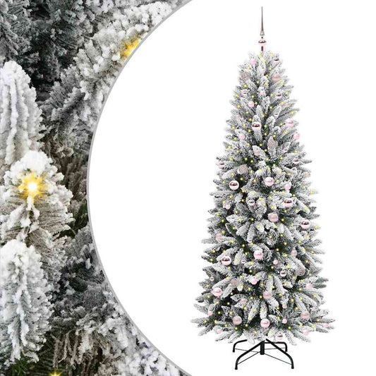 Umělý Vánoční Stromeček Bílá 210 Cm Pvc, Plast, Ocel A Pe