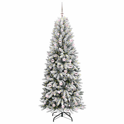 Umělý Vánoční Stromeček Bílá 210 Cm Pvc, Plast, Ocel A Pe