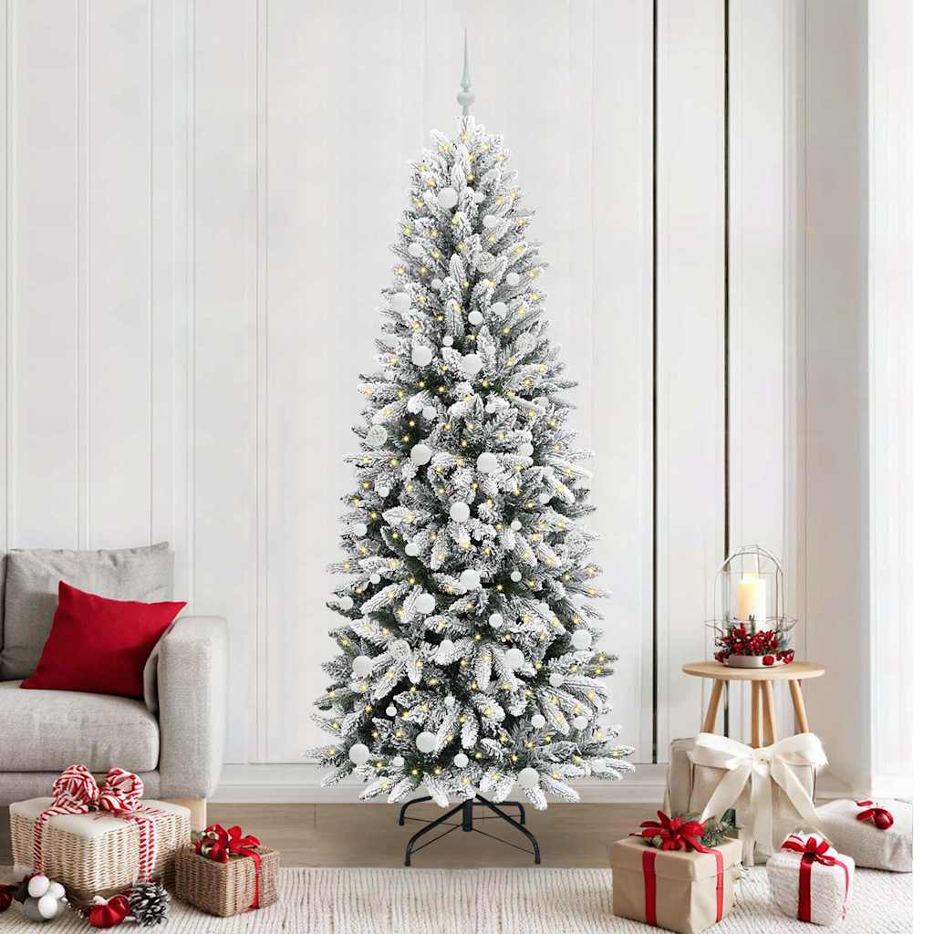 Umělý Vánoční Stromeček Bílá 210 Cm Pvc, Plast, Ocel A Pe