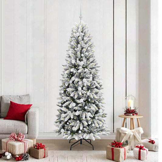 Umělý Vánoční Stromeček Bílá 210 Cm Pvc, Plast, Ocel A Pe