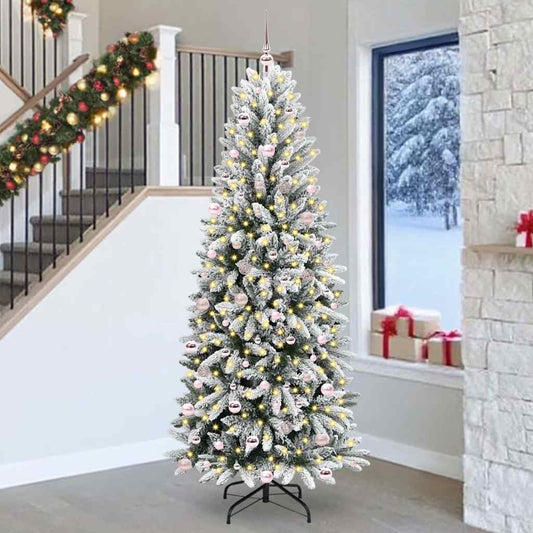 Umělý Vánoční Stromeček Bílá 240 Cm Pvc, Plast, Ocel A Pe