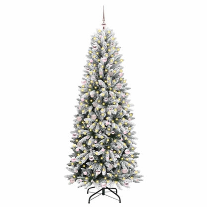 Umělý Vánoční Stromeček Bílá 240 Cm Pvc, Plast, Ocel A Pe