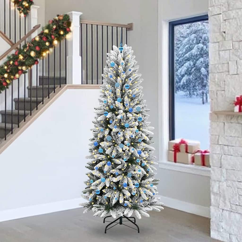 Umělý Vánoční Stromeček Bílá 240 Cm Pvc, Plast, Ocel A Pe