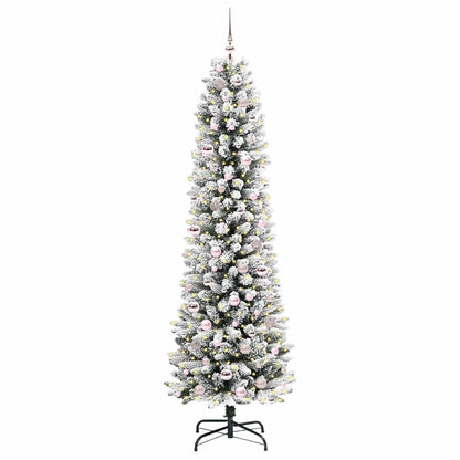 Umělý Vánoční Stromeček Bílá 210 Cm Pvc, Kov A Plast