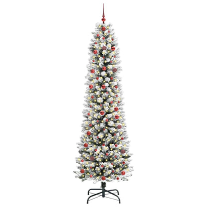Umělý Vánoční Stromeček Bílá 240 Cm Pvc, Kov A Plast