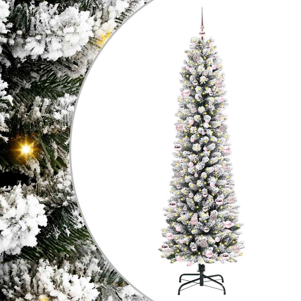 Umělý Vánoční Stromeček Bílá 240 Cm Pvc, Kov A Plast