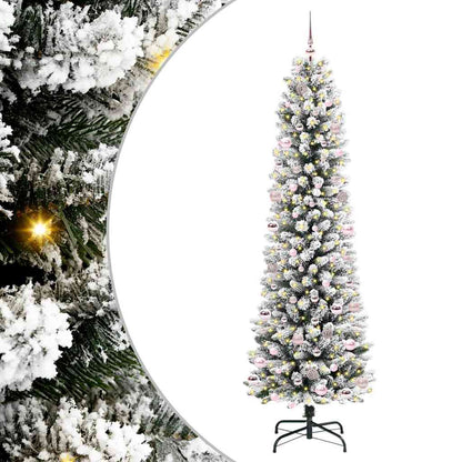 Umělý Vánoční Stromeček Bílá 240 Cm Pvc, Kov A Plast