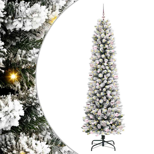 Umělý Vánoční Stromeček Bílá 240 Cm Pvc, Kov A Plast