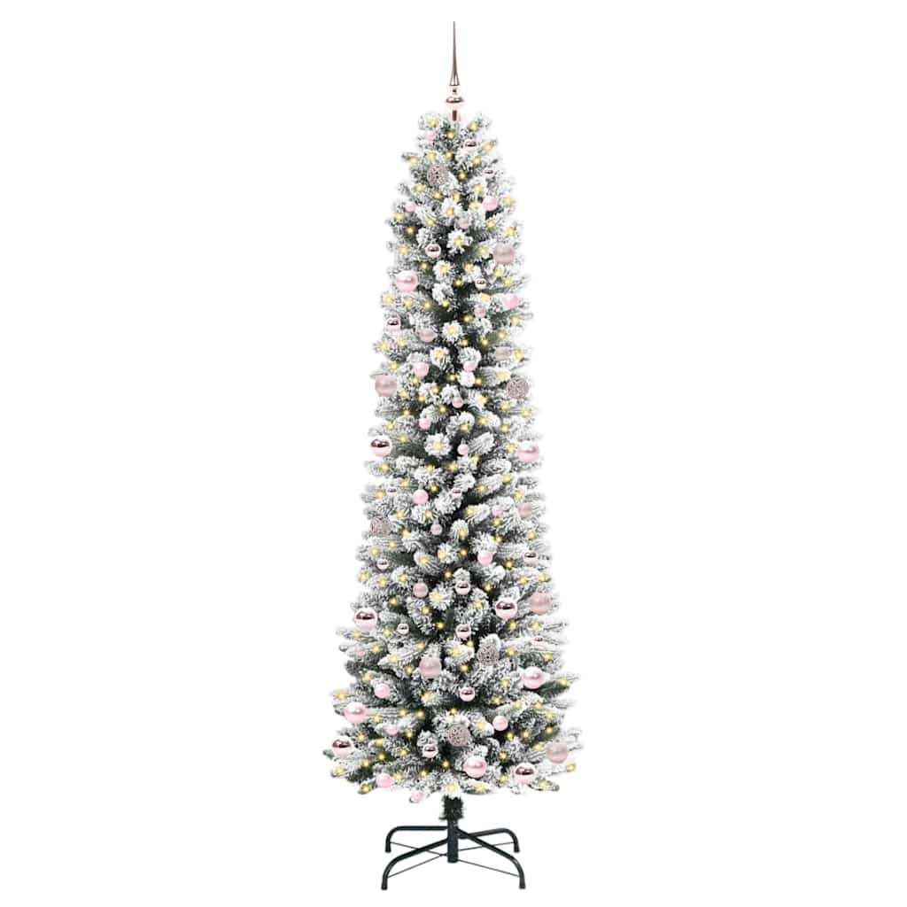 Umělý Vánoční Stromeček Bílá 240 Cm Pvc, Kov A Plast