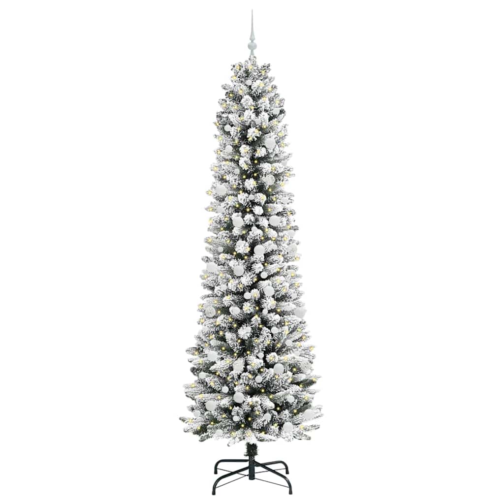 Umělý Vánoční Stromeček Bílá 240 Cm Pvc, Kov A Plast