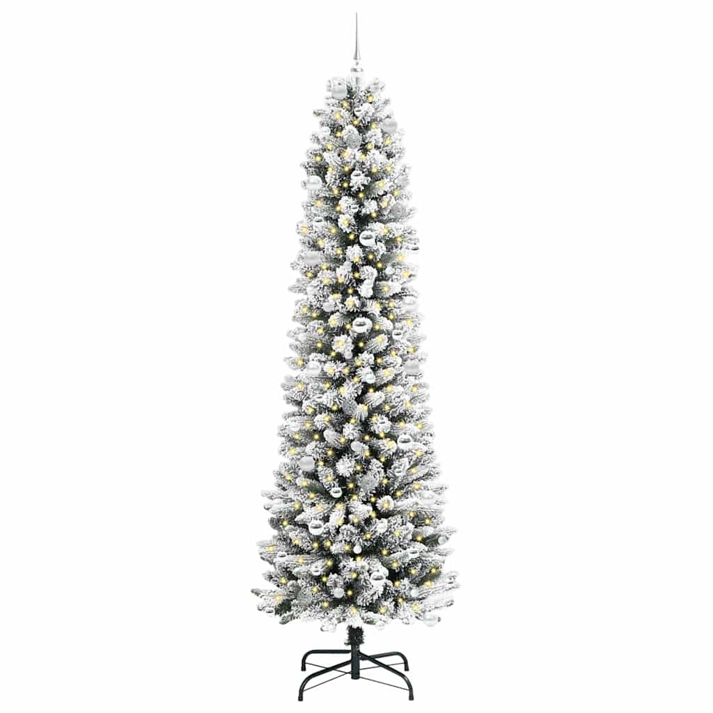 Umělý Vánoční Stromeček Bílá 240 Cm Pvc, Kov A Plast