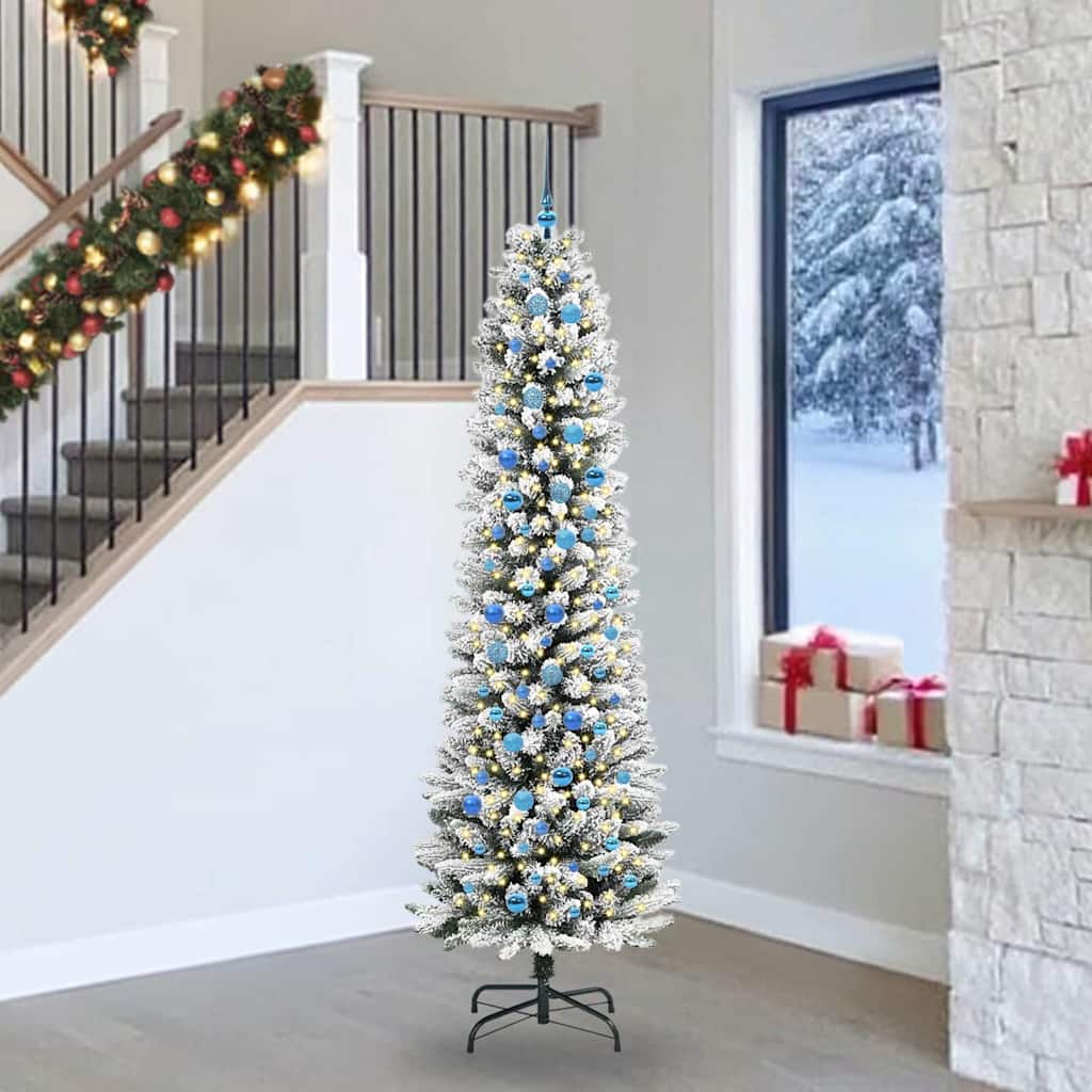 Umělý Vánoční Stromeček Bílá 240 Cm Pvc, Kov A Plast