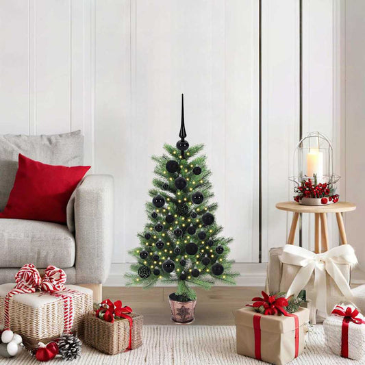 Vánoční Stromeček S 150 Led Diodami S Stojanem Zelená 90 Cm Pe