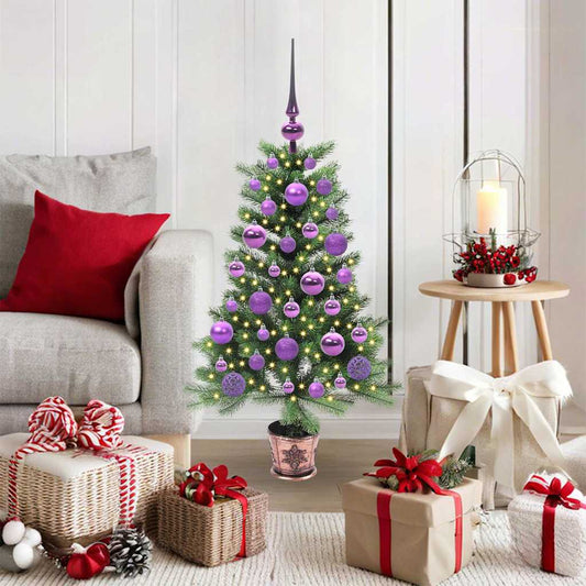 Vánoční Stromeček S 150 Led Diodami S Stojanem Zelená 90 Cm Pe