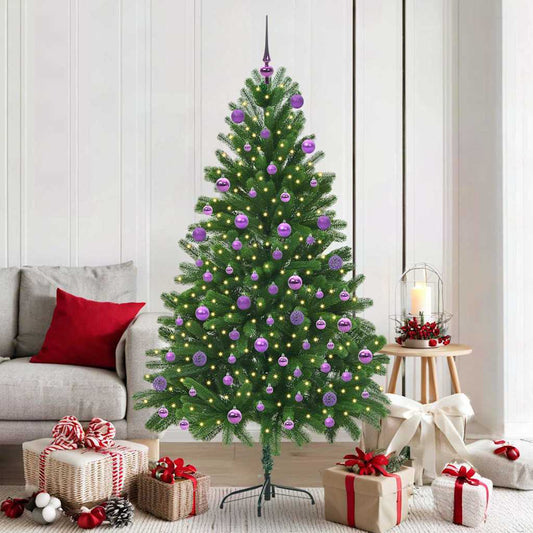 Vánoční Stromeček S 300 Led Diodami S Stojanem Zelená 180 Cm Pe