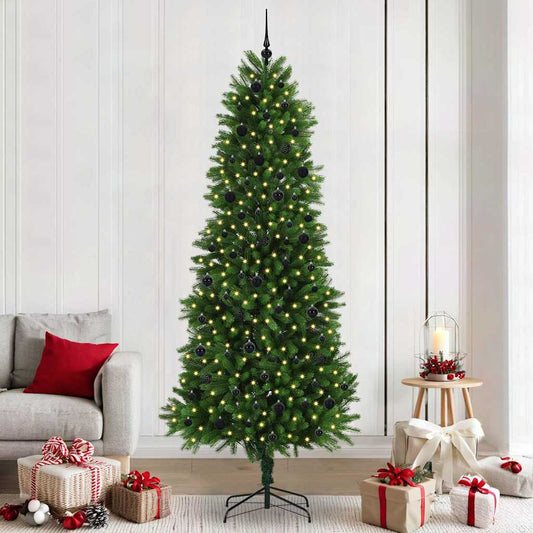 Vánoční Stromeček S 300 Led Diodami S Stojanem Zelená 240 Cm Pe