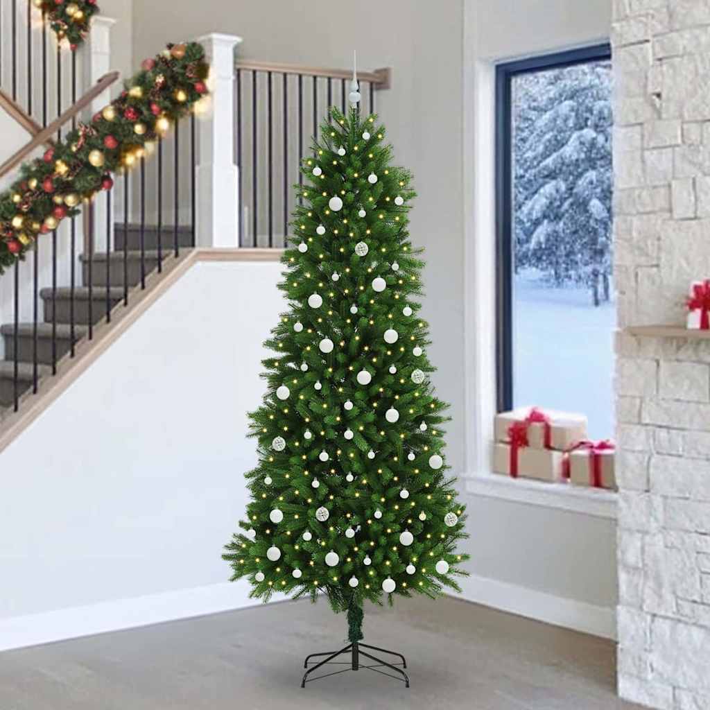 Vánoční Stromeček S 300 Led Diodami S Stojanem Zelená 240 Cm Pe