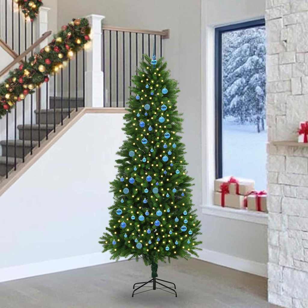 Vánoční Stromeček S 300 Led Diodami S Stojanem Zelená 240 Cm Pe