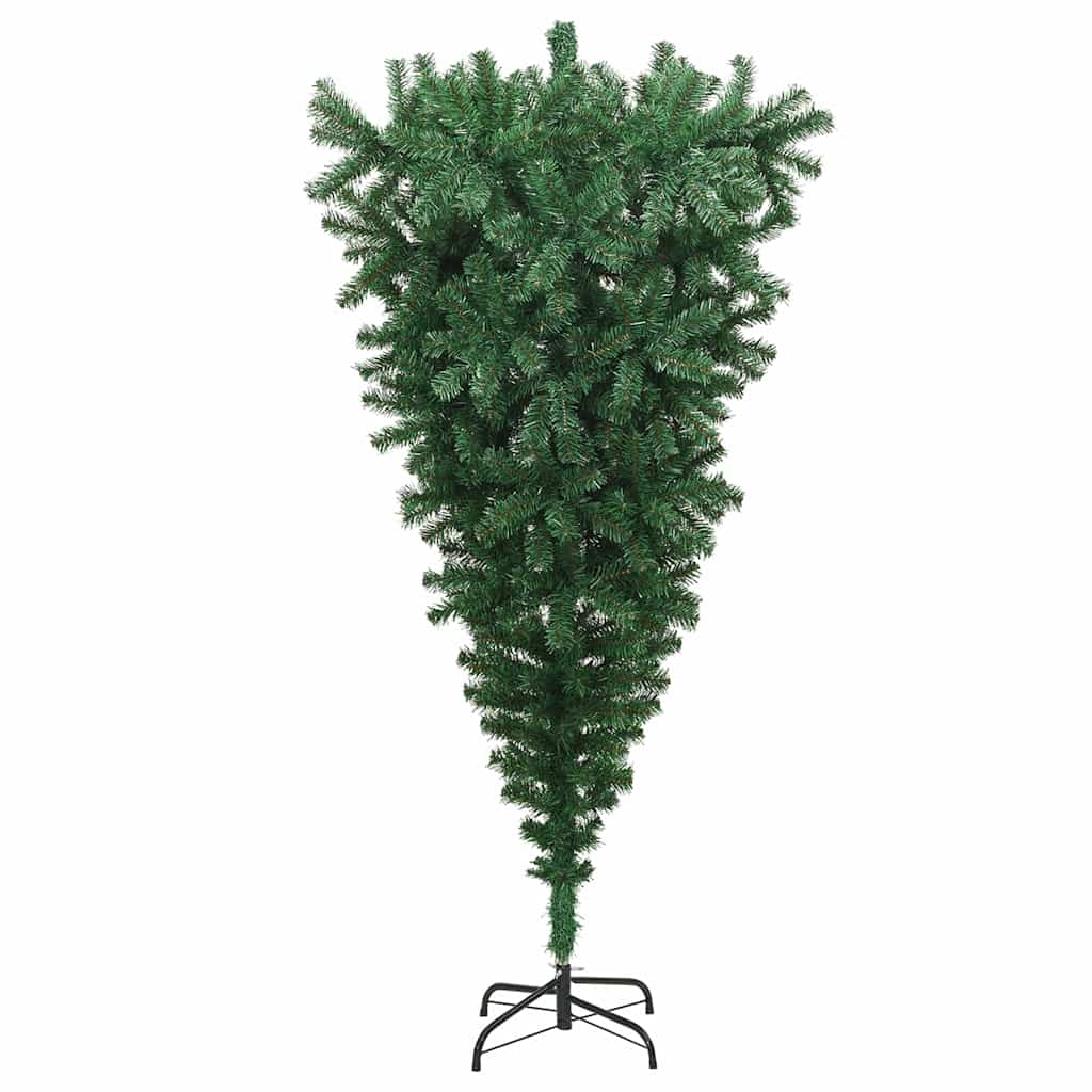 Obrácený Umělý Předsvítící Vánoční Strom Zelená 180 Cm Pvc