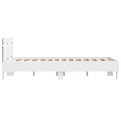 Rám Postele S Led Pásky Bílá 137 X 190 Cm Kompozitní Dřevo
