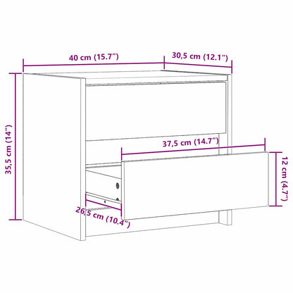 Noční Stolky 2 Pcs Voskově Hnědá 40 X 30.5 X 35.5 Cm