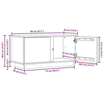 Televizní Skříň Voskově Hnědá 80 X 35 X 40,5 Cm