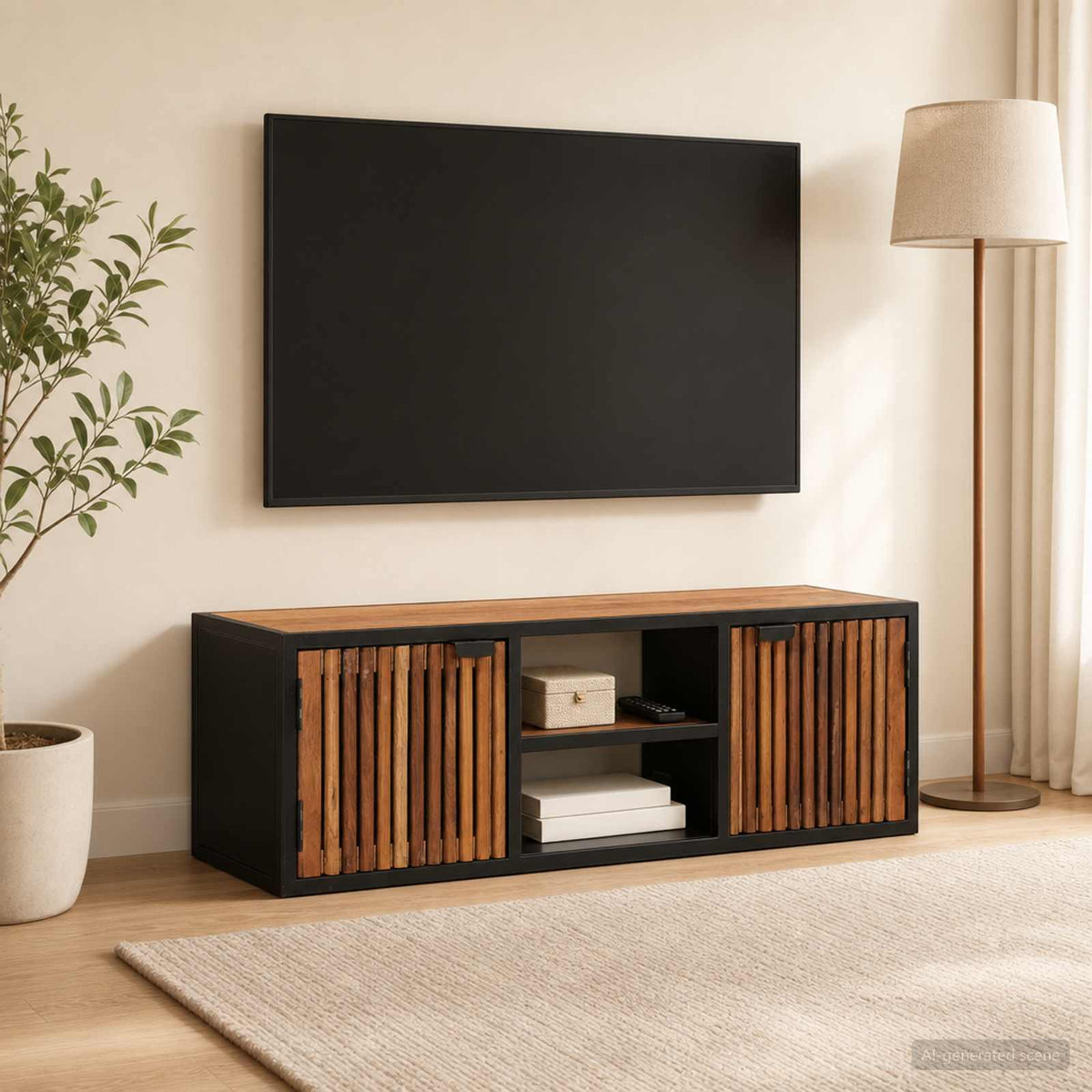 Ručně Vyrobená Tv Skříň 105 X 30 X 35 Cm Masivní Mangové Dřevo