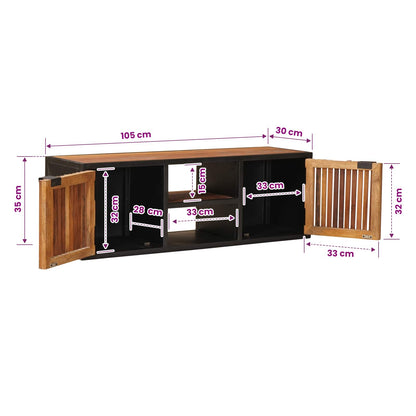 Ručně Vyrobená Tv Skříň 105 X 30 X 35 Cm Masivní Mangové Dřevo