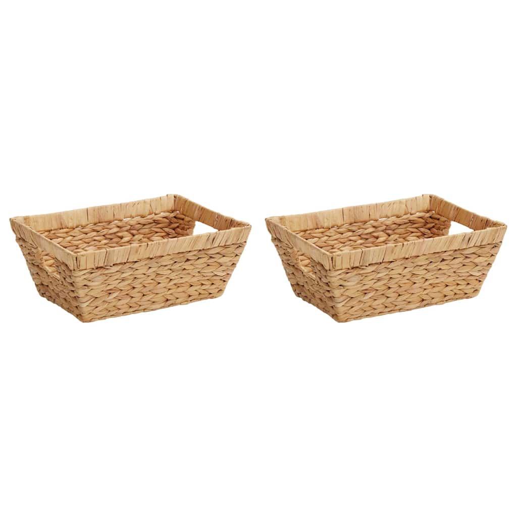 Úložné Koše 2 Ks Vodní Hyacint 38 X 28 X 15 Cm Přírodní