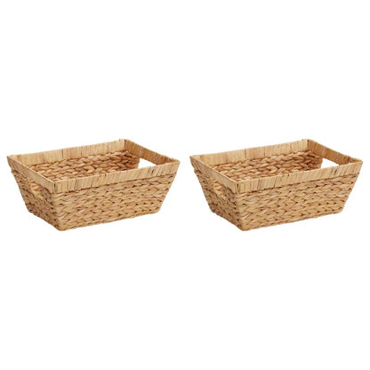 Úložné Koše 2 Ks Vodní Hyacint 38 X 28 X 15 Cm Přírodní