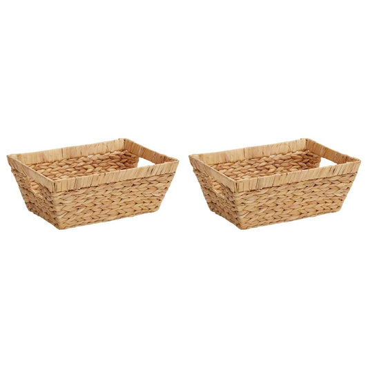 Úložné Koše 2 Ks Vodní Hyacint 38 X 28 X 15 Cm Přírodní
