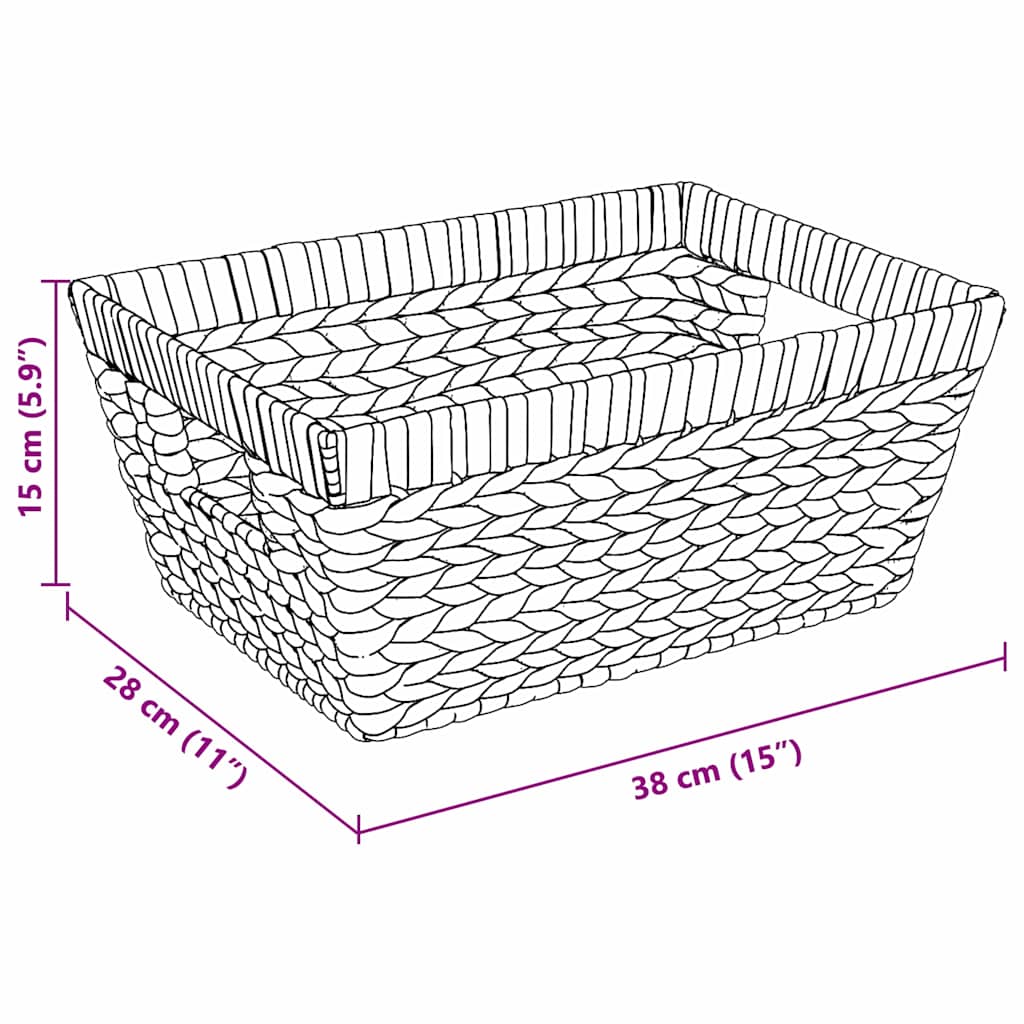 Úložné Koše 2 Ks Vodní Hyacint 38 X 28 X 15 Cm Přírodní