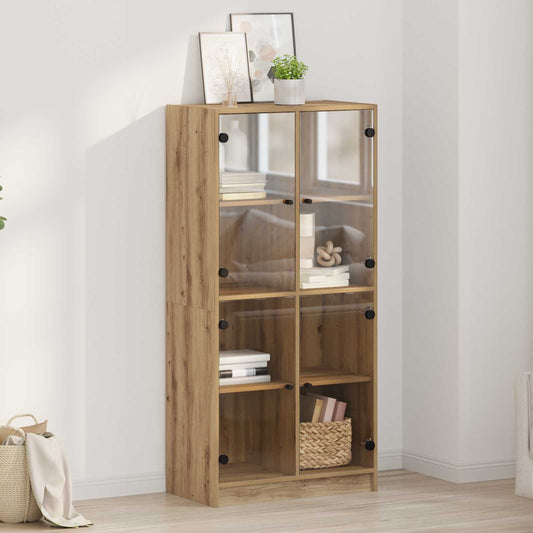 Vysoký Bufet Artisanový Dub 68 X 37 X 142 Cm Kompozitní Dřevo