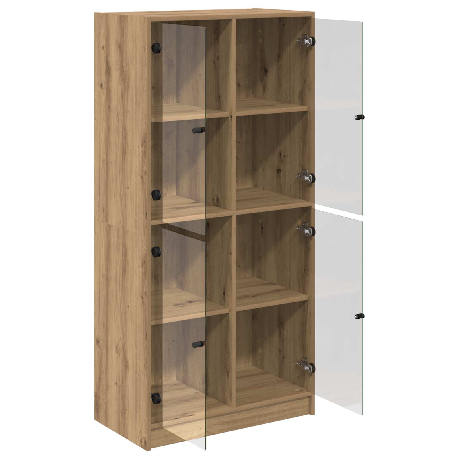 Vysoký Bufet Artisanový Dub 68 X 37 X 142 Cm Kompozitní Dřevo