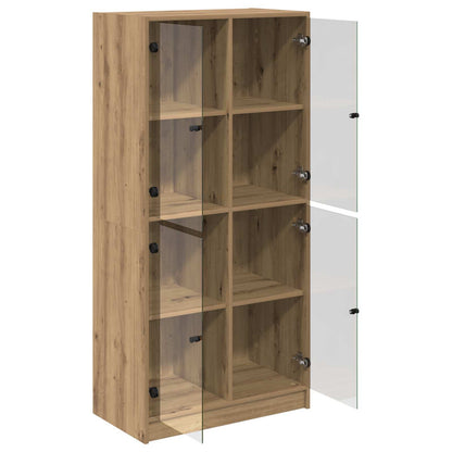 Vysoký Bufet Artisanový Dub 68 X 37 X 142 Cm Kompozitní Dřevo