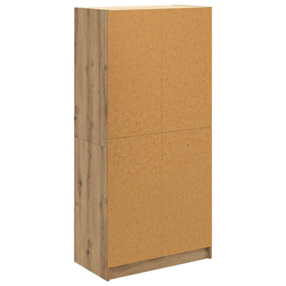 Vysoký Bufet Artisanový Dub 68 X 37 X 142 Cm Kompozitní Dřevo