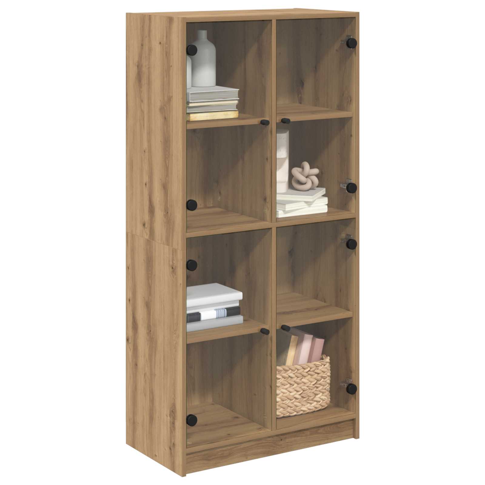 Vysoký Bufet Artisanový Dub 68 X 37 X 142 Cm Kompozitní Dřevo