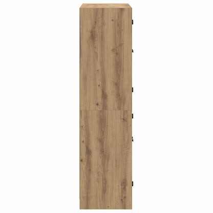 Vysoký Bufet Artisanový Dub 68 X 37 X 142 Cm Kompozitní Dřevo