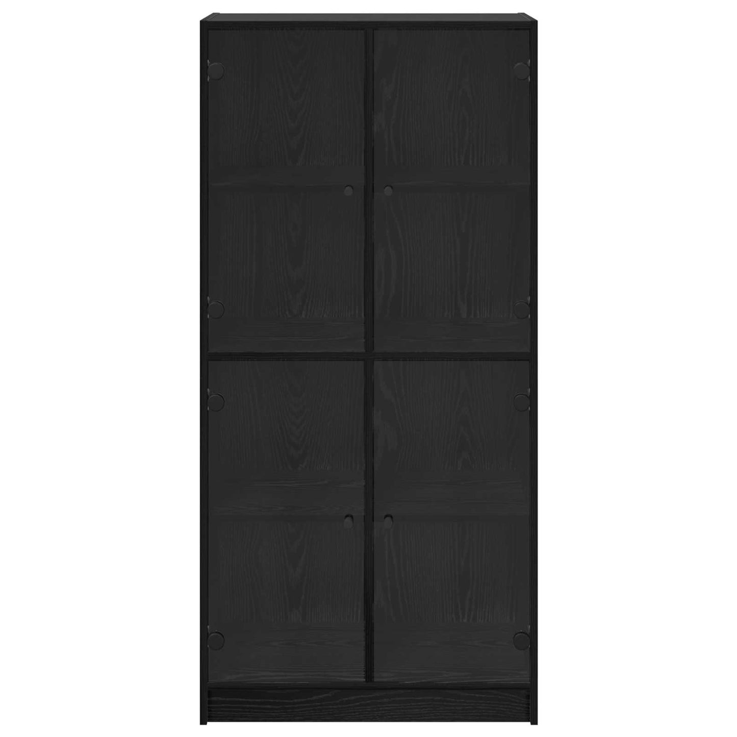 Vysoký Bufet Černý Dub 68 X 37 X 142 Cm Kompozitní Dřevo