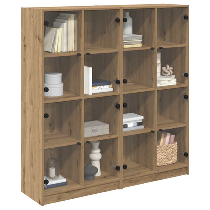 Vysoký Bufet 2 Ks Artisanový Dub 68 X 37 X 142 Cm