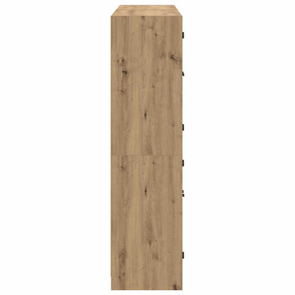 Vysoký Bufet 2 Ks Artisanový Dub 68 X 37 X 142 Cm