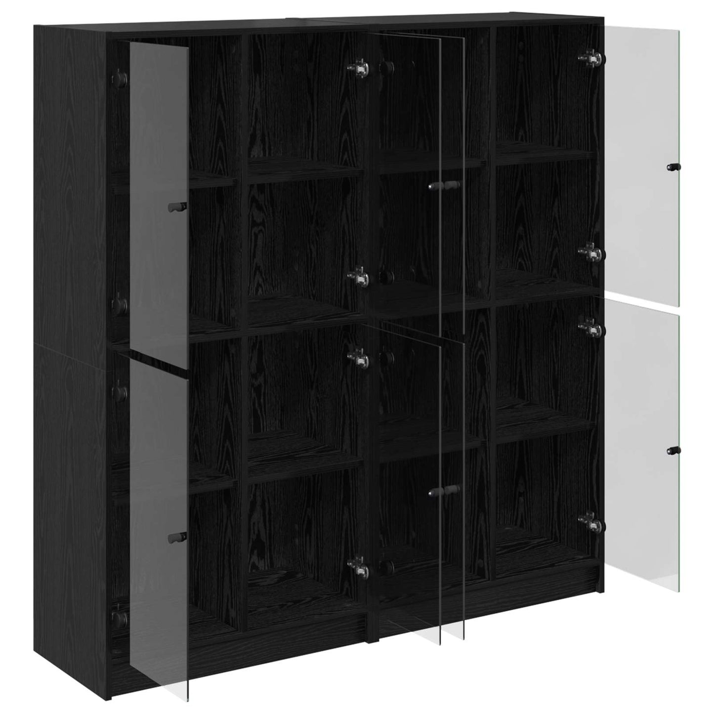 Vysoký Bufet 2 Ks Černý Dub 68 X 37 X 142 Cm Kompozitní Dřevo